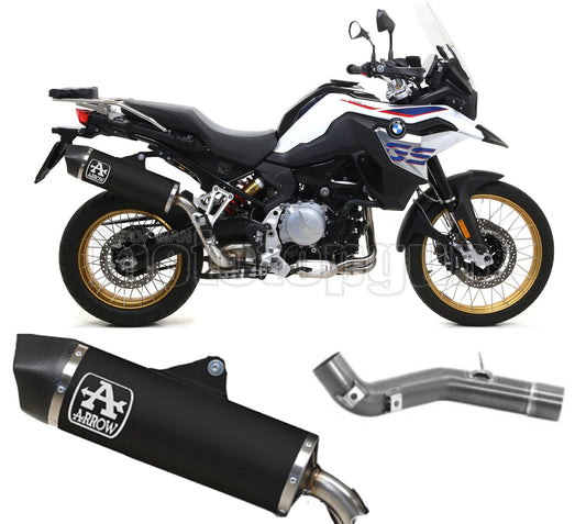 SCARICO OMOLOGATO ARROW MAXI RACE-TECH IN ALLUMINIO NERO CON FONDELLO IN CARBY COMPATIBILE CON BMW F850 F-850 GS 18/20