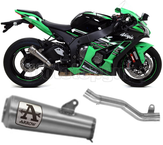 SCARICO OMOLOGATO CATALIZZATO ARROW PRO-RACE IN TITANIO CON FONDELLO IN TITANIO COMPATIBILE CON KAWASAKI ZX-10R ZX-10 R 16/19