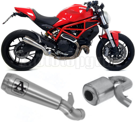 SCARICO OMOLOGATO ARROW PRO-RACE IN NICHROM CON FONDELLO IN INOX COMPATIBILE CON DUCATI MONSTER 797 17/18