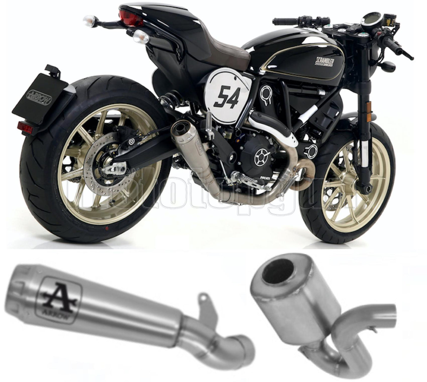 SCARICO OMOLOGATO ARROW PRO-RACE IN NICHROM CON FONDELLO IN INOX COMPATIBILE CON DUCATI SCRAMBLER 800 17/20