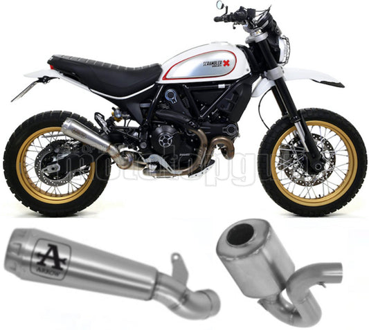 SCARICO OMOLOGATO ARROW PRO-RACE IN NICHROM CON FONDELLO IN INOX COMPATIBILE CON DUCATI SCRAMBLER 800 DESERT SLED 17/20