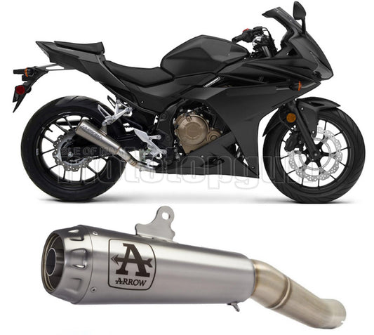 SCARICO OMOLOGATO OPEN ARROW PRO-RACE IN NICHROM CON FONDELLO IN INOX COMPATIBILE CON HONDA CBR 500 R 19/20