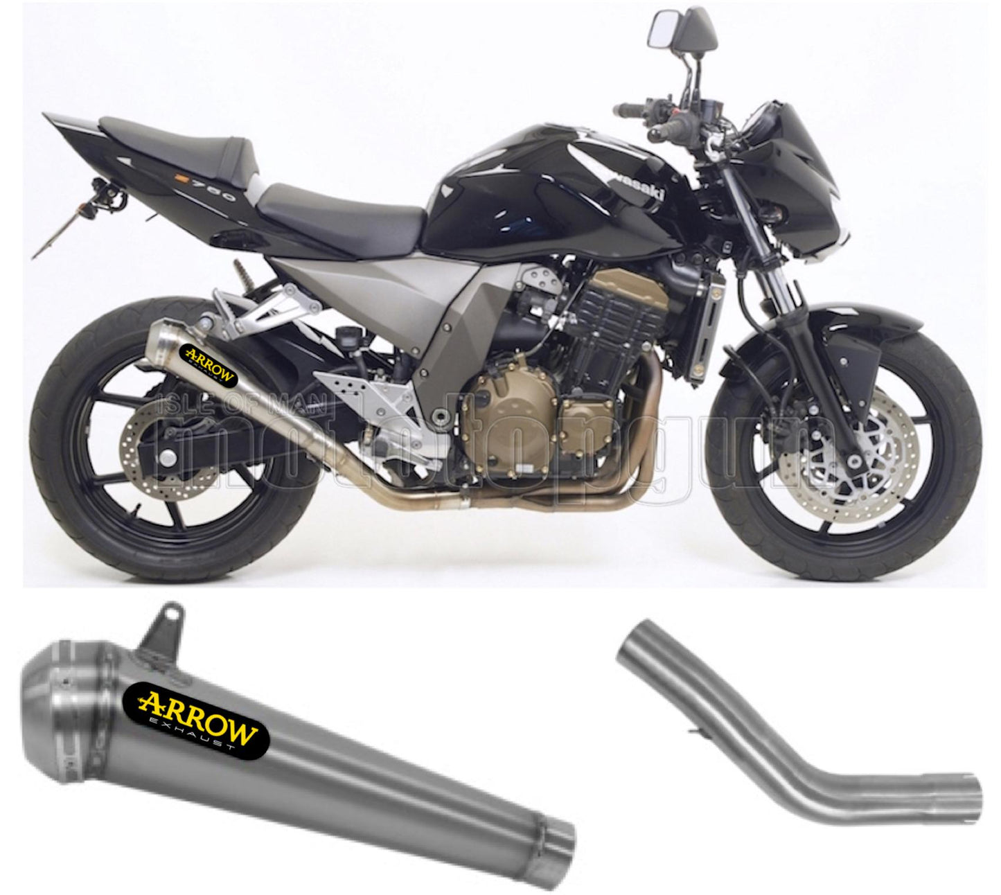 SCARICO COMPLETO OMOLOGATO CATALIZZATO ARROW PRO-RACE IN NICHROM CON FONDELLO IN INOX COMPATIBILE CON KAWASAKI Z750 Z-750 04/06
