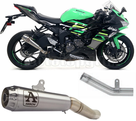 SCARICO OMOLOGATO OPEN ARROW PRO-RACE IN NICHROM CON FONDELLO IN INOX COMPATIBILE CON KAWASAKI ZX-6R ZX-6 R 636 19/20