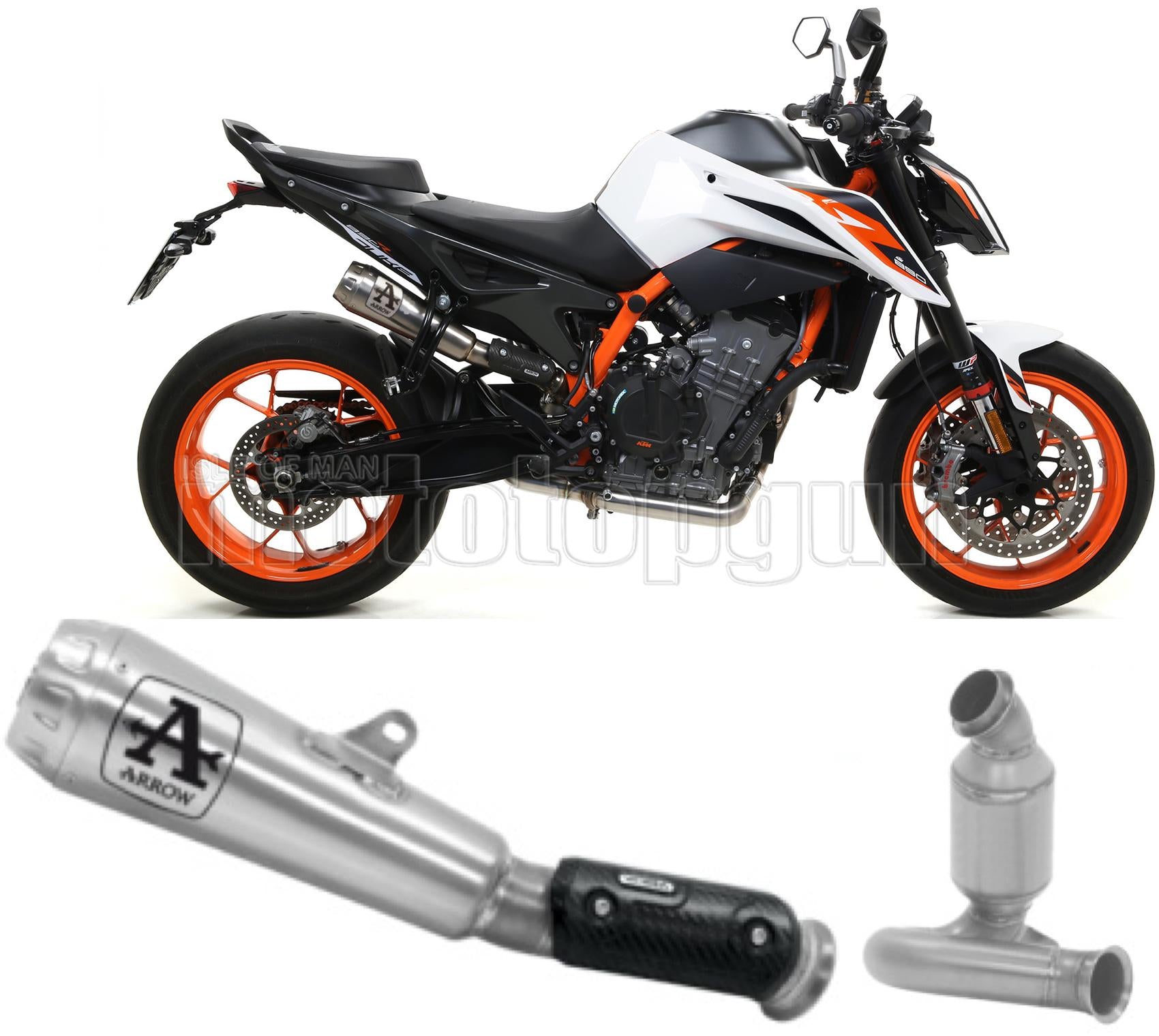 SCARICO OMOLOGATO ARROW PRO-RACE IN NICHROM CON FONDELLO IN INOX COMPATIBILE CON KTM 890 DUKE R 20/23