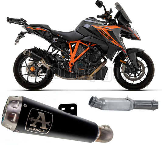 SCARICO COMPLETO RACE ARROW PRO-RACE IN NICHROM NERO CON FONDELLO IN INOX COMPATIBILE CON KTM 1290 SUPERDUKE GT 17/21