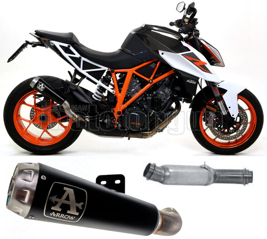 SCARICO COMPLETO RACE ARROW PRO-RACE IN NICHROM NERO CON FONDELLO IN INOX COMPATIBILE CON KTM 1290 SUPERDUKE 17/19