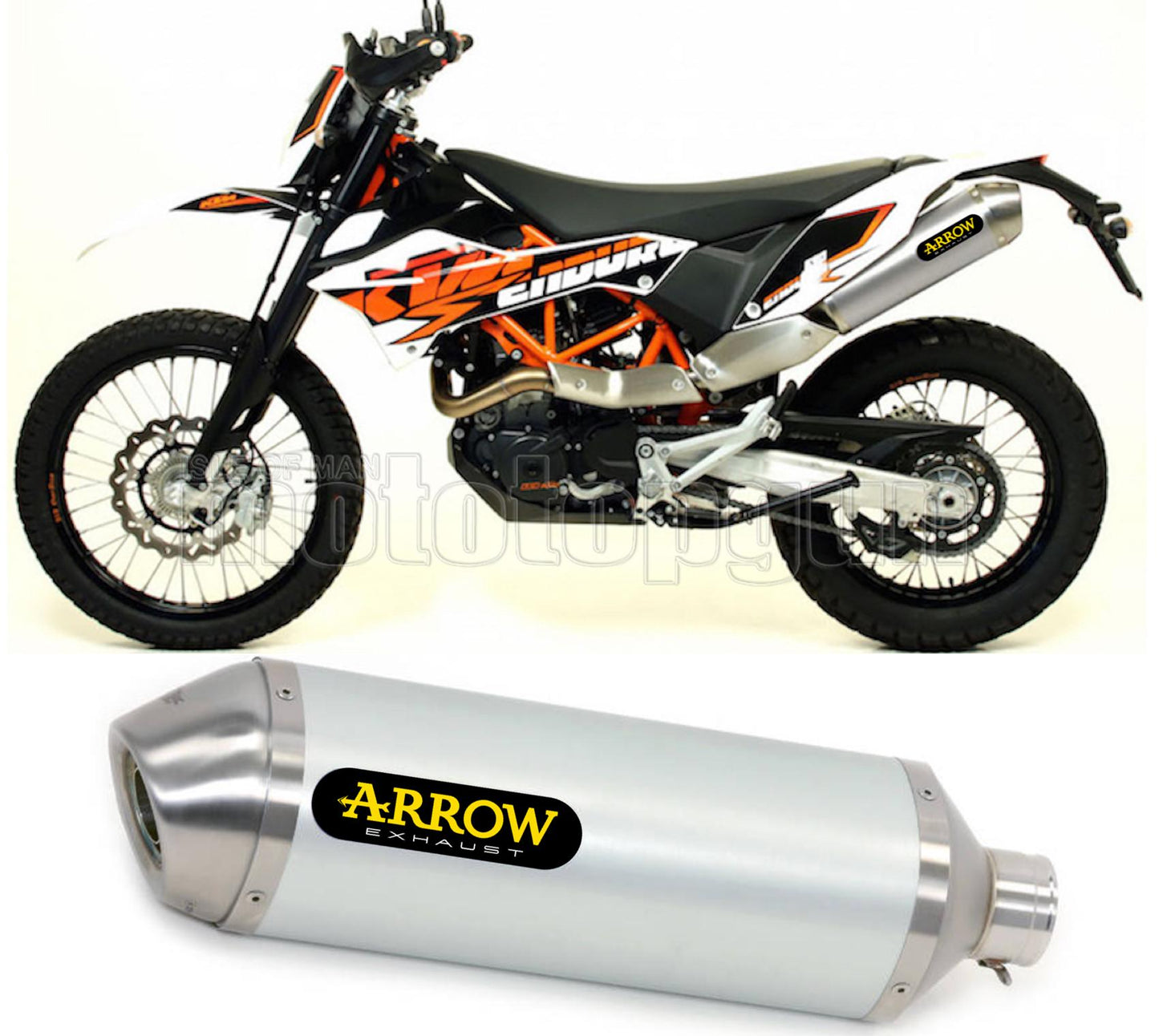 SCARICO OMOLOGATO ARROW RACE-TECH IN ALLUMINIO CON FONDELLO IN INOX COMPATIBILE CON KTM 690 MOTARD 09/16