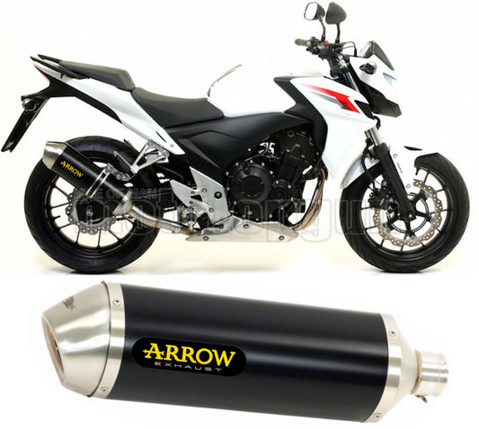 SCARICO COMPLETO OMOLOGATO OPEN ARROW RACE-TECH IN ALLUMINIO NERO CON FONDELLO IN INOX COMPATIBILE CON HONDA CB 500 F 13/15
