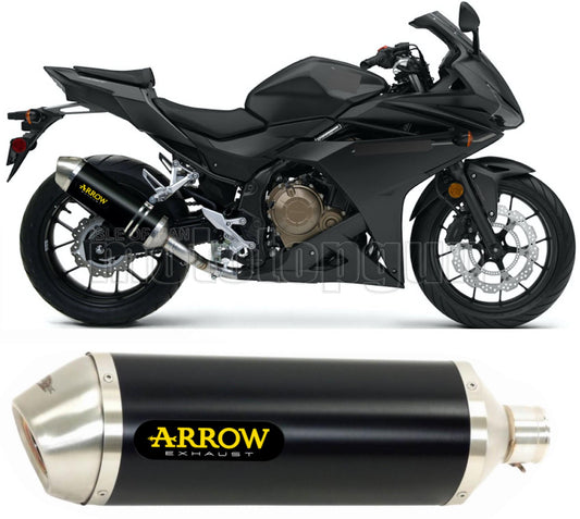 SCARICO COMPLETO OMOLOGATO OPEN ARROW RACE-TECH IN ALLUMINIO NERO CON FONDELLO IN INOX COMPATIBILE CON HONDA CBR 500 R 16/18