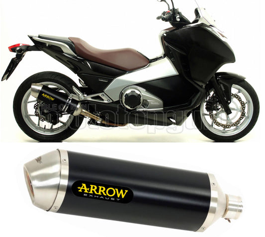 SCARICO COMPLETO OMOLOGATO OPEN ARROW RACE-TECH IN ALLUMINIO NERO CON FONDELLO IN INOX COMPATIBILE CON HONDA INTEGRA 700 12/13