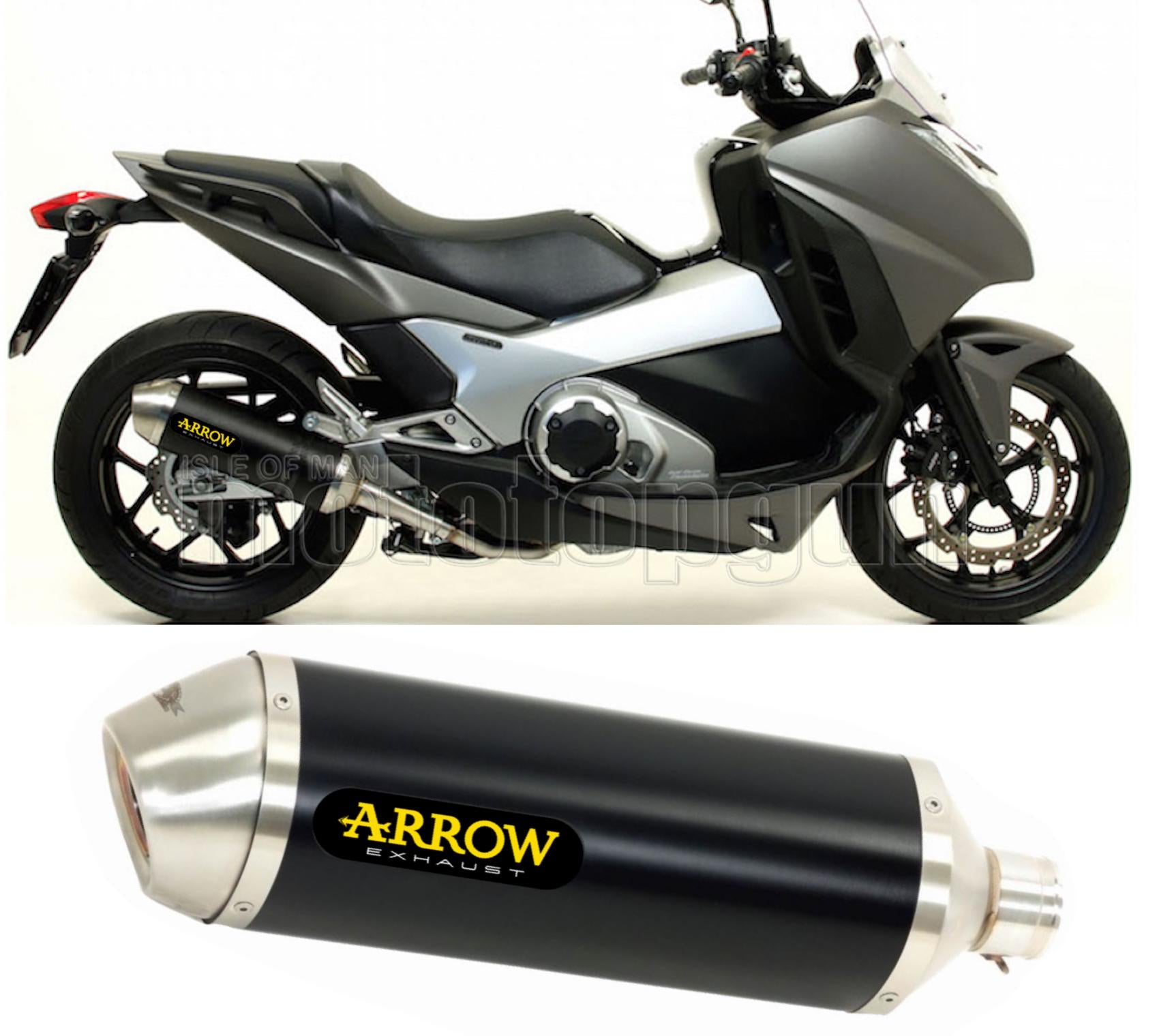 SCARICO COMPLETO OMOLOGATO OPEN ARROW RACE-TECH IN ALLUMINIO NERO CON FONDELLO IN INOX COMPATIBILE CON HONDA INTEGRA 750 DCT 14/20