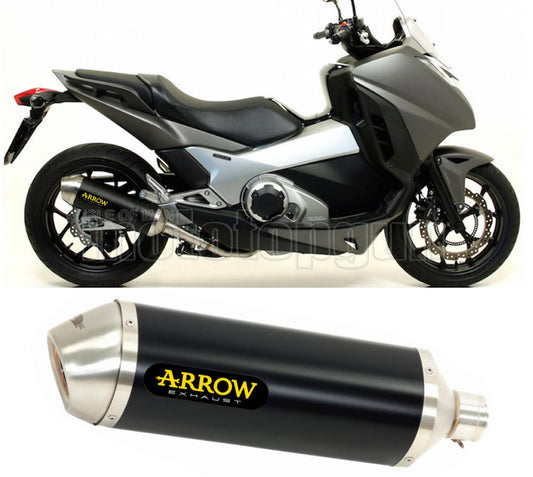 SCARICO COMPLETO OMOLOGATO OPEN ARROW RACE-TECH IN ALLUMINIO NERO CON FONDELLO IN INOX COMPATIBILE CON HONDA INTEGRA 750 DCT 14/20