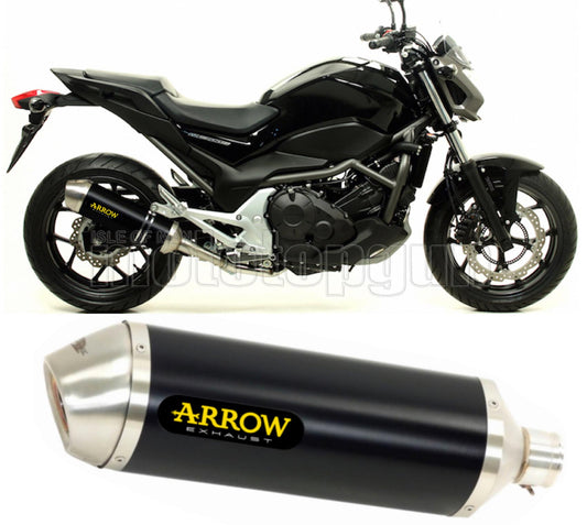 SCARICO COMPLETO OMOLOGATO OPEN ARROW RACE-TECH IN ALLUMINIO NERO CON FONDELLO IN INOX COMPATIBILE CON HONDA NC 700 S 12/14