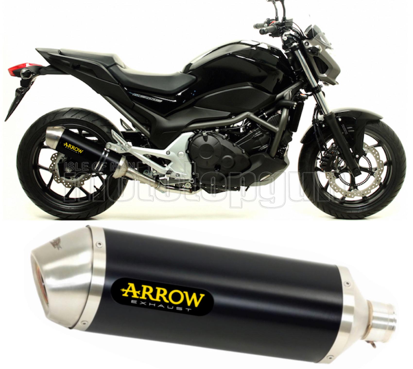 SCARICO COMPLETO OMOLOGATO OPEN ARROW RACE-TECH IN ALLUMINIO NERO CON FONDELLO IN INOX COMPATIBILE CON HONDA NC 700 S 12/14