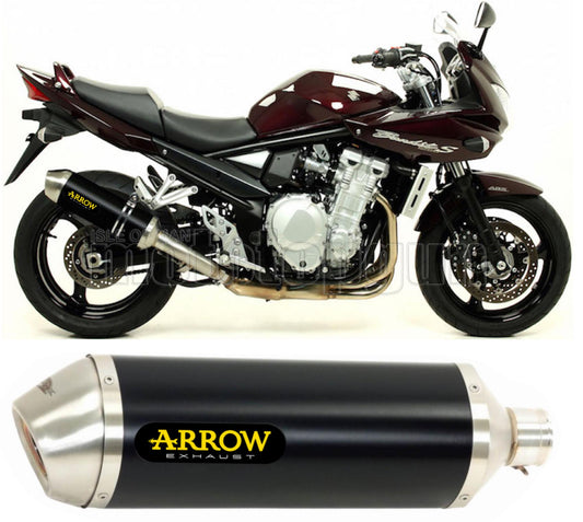 SCARICO OMOLOGATO CATALIZZATO ARROW RACE-TECH IN ALLUMINIO NERO CON FONDELLO IN INOX COMPATIBILE CON SUZUKI GSF 1250 BANDIT S 07/16