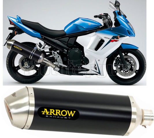 SCARICO OMOLOGATO CATALIZZATO ARROW RACE-TECH IN ALLUMINIO NERO CON FONDELLO IN INOX COMPATIBILE CON SUZUKI GSX 650 F 07/15
