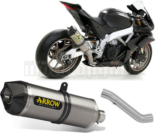 SCARICO OMOLOGATO OPEN ARROW RACE-TECH IN TITANIO CON FONDELLO IN CARBY COMPATIBILE CON APRILIA RSV 1100 FACTORY 19/20
