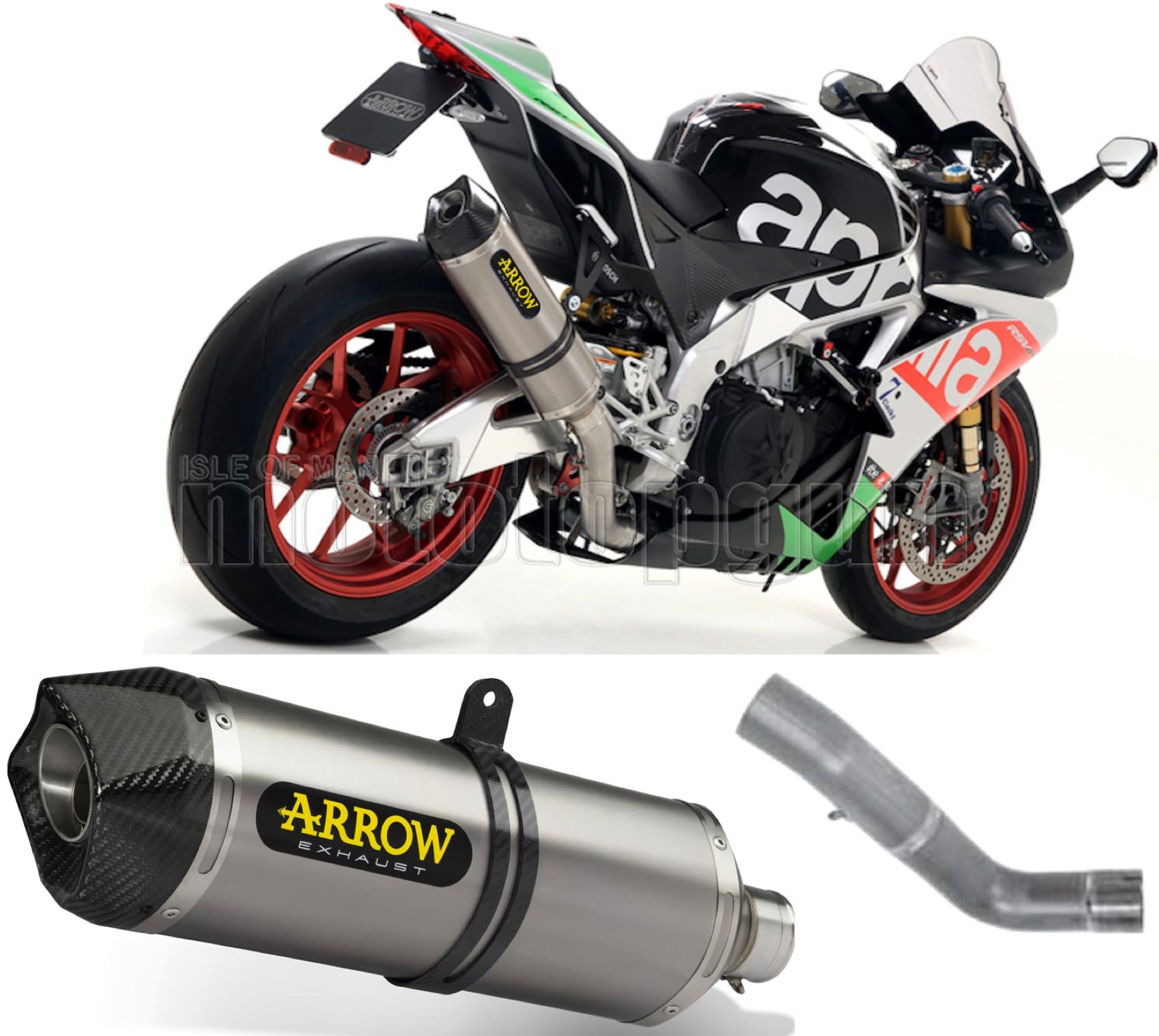 SCARICO COMPLETO OMOLOGATO OPEN ARROW RACE-TECH IN TITANIO CON FONDELLO IN CARBY COMPATIBILE CON APRILIA RSV4 RSV-4 RR 17/18
