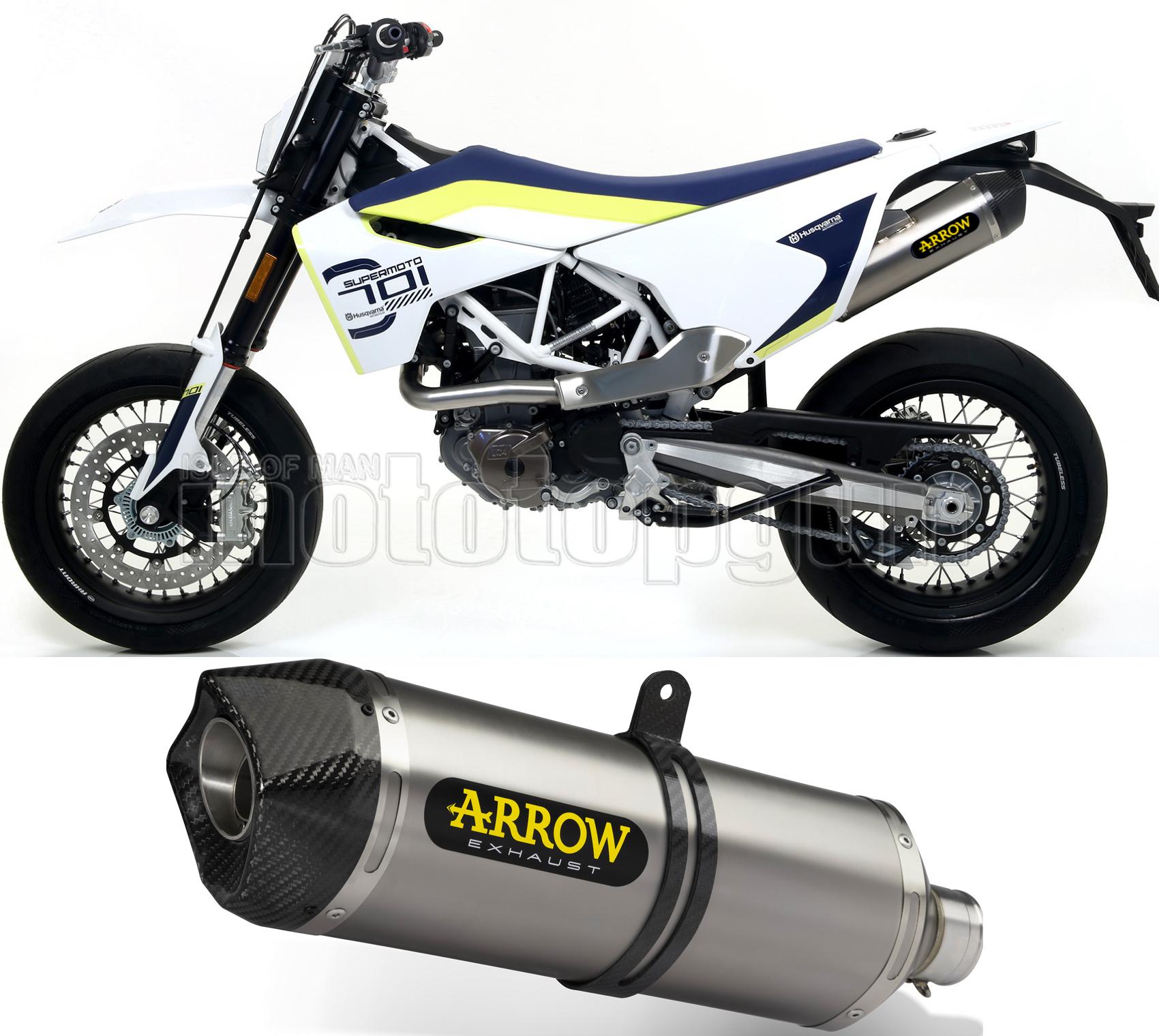 SCARICO OMOLOGATO ARROW RACE-TECH IN TITANIO CON FONDELLO IN CARBY COMPATIBILE CON HUSQVARNA 701 ENDURO 17/20
