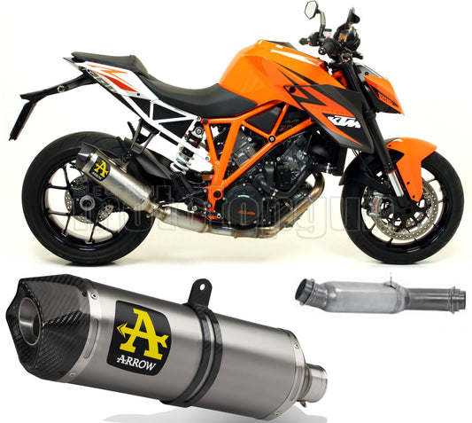 SCARICO COMPLETO RACE OPEN ARROW RACE-TECH IN TITANIO CON FONDELLO IN CARBY COMPATIBILE CON KTM 1290 SUPERDUKE R 14/16