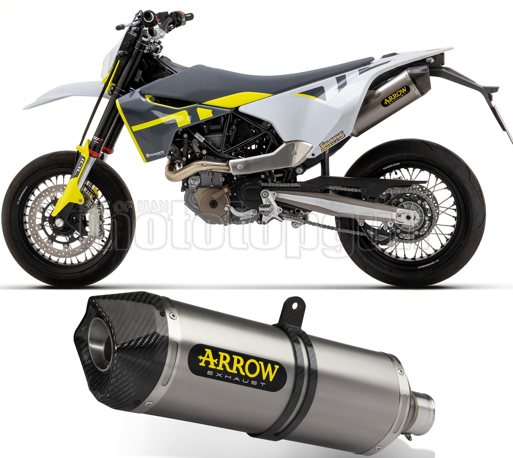 SCARICO OMOLOGATO ARROW RACE-TECH IN TITANIO CON FONDELLO IN CARBY COMPATIBILE CON KTM 690 SMC R 19/23