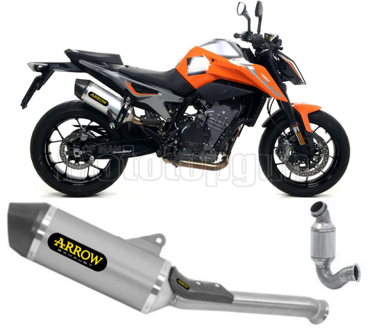 SCARICO OMOLOGATO ARROW RACE-TECH IN TITANIO CON FONDELLO IN CARBY COMPATIBILE CON KTM 790 DUKE 18/20