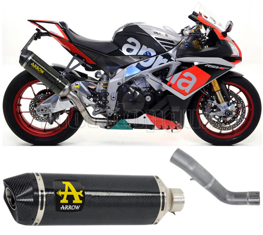 SCARICO COMPLETO OMOLOGATO OPEN ARROW RACE-TECH IN CARBONIO CON FONDELLO IN CARBY COMPATIBILE CON APRILIA RSV4 RSV-4 RF 15/16