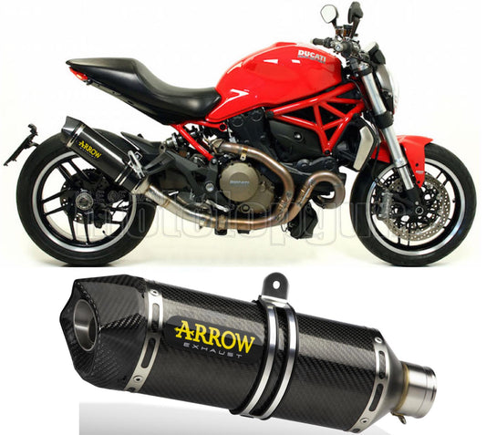 SCARICO COMPLETO OMOLOGATO OPEN ARROW RACE-TECH IN CARBONIO CON FONDELLO IN CARBY COMPATIBILE CON DUCATI MONSTER 1200 14/15
