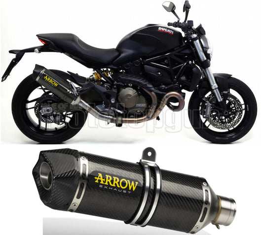 SCARICO COMPLETO OMOLOGATO OPEN ARROW RACE-TECH IN CARBONIO CON FONDELLO IN CARBY COMPATIBILE CON DUCATI MONSTER 821 14/16