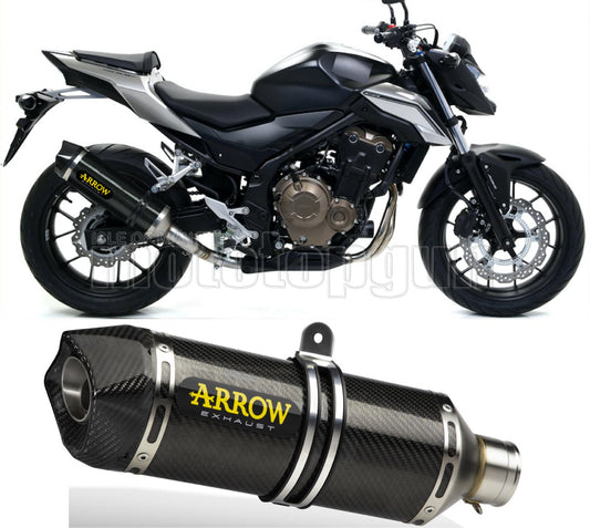 SCARICO OMOLOGATO OPEN ARROW RACE-TECH IN CARBONIO CON FONDELLO IN CARBY COMPATIBILE CON HONDA CBR 500 R 19/20