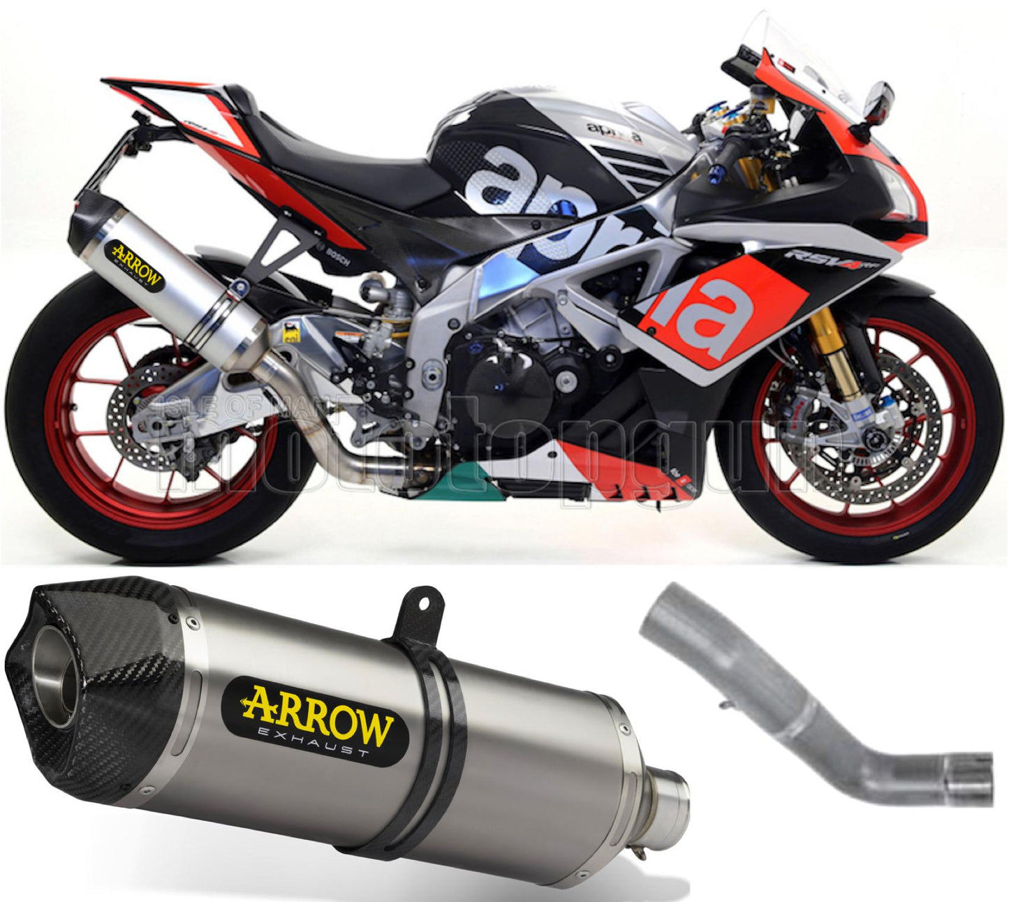 SCARICO COMPLETO OMOLOGATO OPEN ARROW RACE-TECH IN ALLUMINIO CON FONDELLO IN CARBY COMPATIBILE CON APRILIA RSV4 RSV-4 RF 15/16
