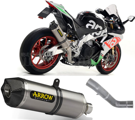 SCARICO COMPLETO OMOLOGATO OPEN ARROW RACE-TECH IN ALLUMINIO CON FONDELLO IN CARBY COMPATIBILE CON APRILIA RSV4 RSV-4 RF 17/18
