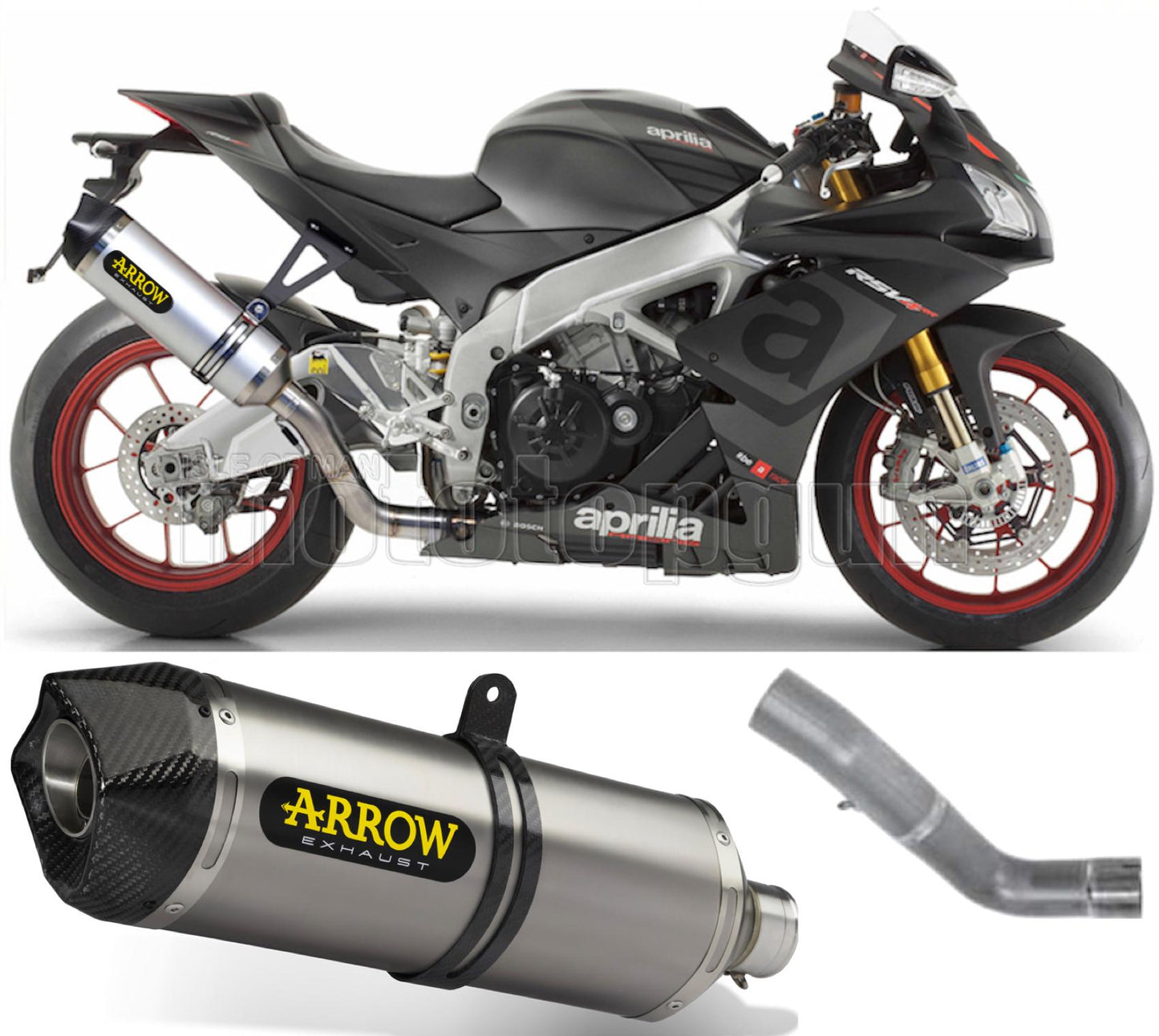 SCARICO COMPLETO OMOLOGATO OPEN ARROW RACE-TECH IN ALLUMINIO CON FONDELLO IN CARBY COMPATIBILE CON APRILIA RSV4 RSV-4 RR 15/16