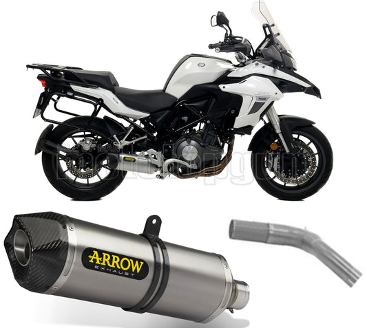 SCARICO OMOLOGATO ARROW RACE-TECH IN ALLUMINIO CON FONDELLO IN CARBY COMPATIBILE CON BENELLI TRK 502 17/20