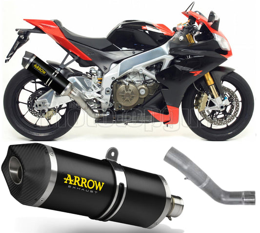 SCARICO COMPLETO OMOLOGATO OPEN ARROW RACE-TECH IN ALLUMINIO NERO CON FONDELLO IN CARBY COMPATIBILE CON APRILIA RSV4 RSV-4 09/15