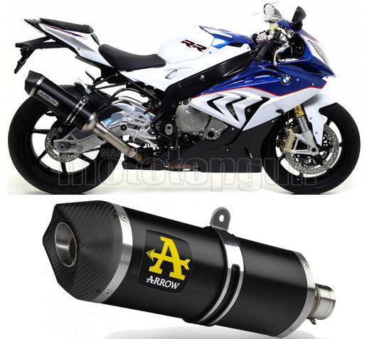 SCARICO OMOLOGATO CATALIZZATO ARROW RACE-TECH IN ALLUMINIO NERO CON FONDELLO IN CARBY COMPATIBILE CON BMW S1000 S-1000 RR 15/16