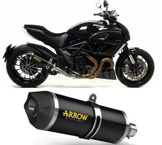 SCARICO COMPLETO OMOLOGATO OPEN ARROW RACE-TECH IN ALLUMINIO NERO CON FONDELLO IN CARBY COMPATIBILE CON DUCATI DIAVEL 11/16