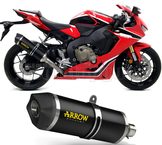 SCARICO OMOLOGATO ARROW RACE-TECH IN ALLUMINIO NERO CON FONDELLO IN CARBY COMPATIBILE CON HONDA CBR 1000 RR 17/19