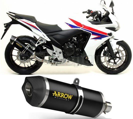 SCARICO COMPLETO OMOLOGATO OPEN ARROW RACE-TECH IN ALLUMINIO NERO CON FONDELLO IN CARBY COMPATIBILE CON HONDA CBR 500 R 13/15