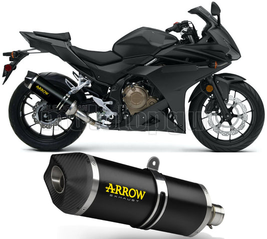SCARICO COMPLETO OMOLOGATO OPEN ARROW RACE-TECH IN ALLUMINIO NERO CON FONDELLO IN CARBY COMPATIBILE CON HONDA CBR 500 R 16/18