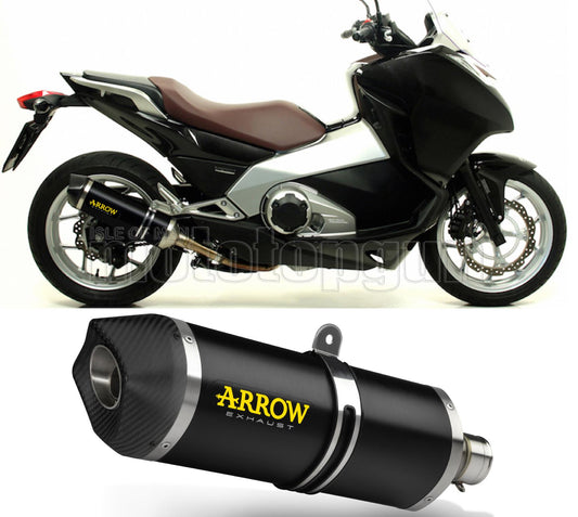SCARICO COMPLETO OMOLOGATO OPEN ARROW RACE-TECH IN ALLUMINIO NERO CON FONDELLO IN CARBY COMPATIBILE CON HONDA INTEGRA 700 12/13