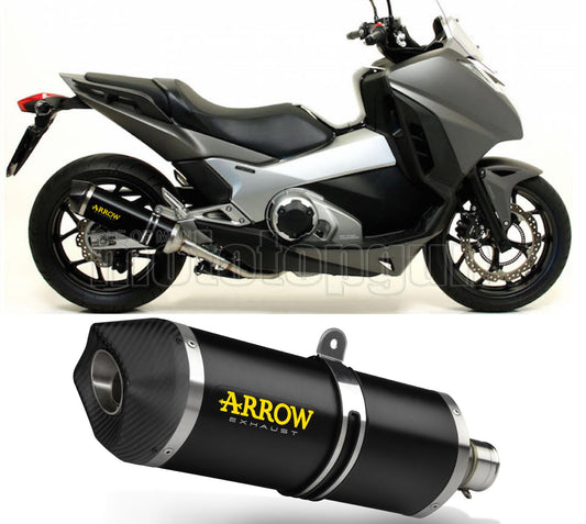 SCARICO COMPLETO OMOLOGATO OPEN ARROW RACE-TECH IN ALLUMINIO NERO CON FONDELLO IN CARBY COMPATIBILE CON HONDA INTEGRA 750 DCT 14/20