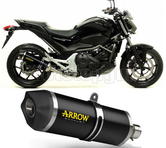 SCARICO COMPLETO OMOLOGATO OPEN ARROW RACE-TECH IN ALLUMINIO NERO CON FONDELLO IN CARBY COMPATIBILE CON HONDA NC 700 S 12/14