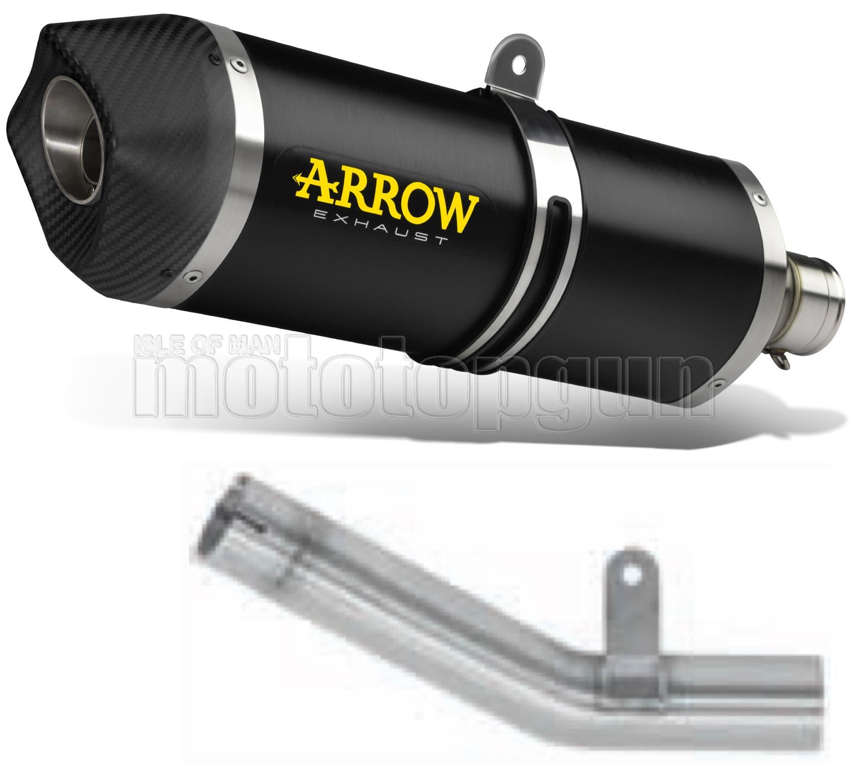SCARICO OMOLOGATO OPEN ARROW RACE-TECH IN ALLUMINIO NERO CON FONDELLO IN CARBY COMPATIBILE CON KAWASAKI ZX-6R ZX-6 R 636 19/20