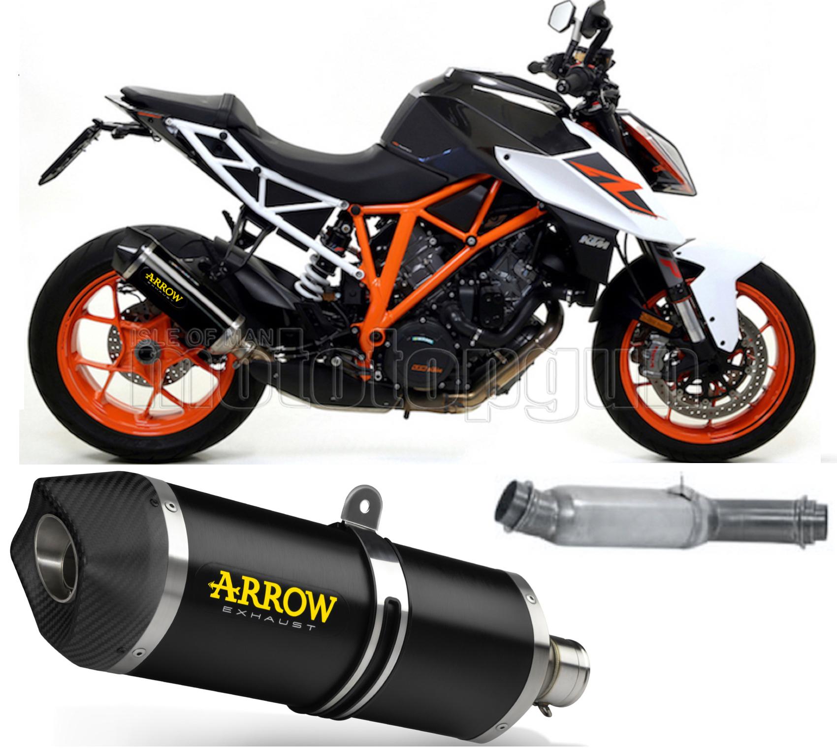 SCARICO COMPLETO RACE + DBKILLER ARROW RACE-TECH IN ALLUMINIO NERO CON FONDELLO IN CARBY COMPATIBILE CON KTM 1290 SUPERDUKE 17/19