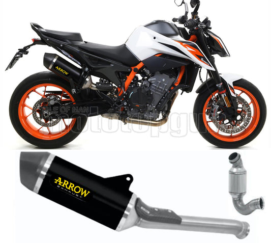 SCARICO OMOLOGATO ARROW RACE-TECH IN ALLUMINIO NERO CON FONDELLO IN CARBY COMPATIBILE CON KTM 890 DUKE R 20/23
