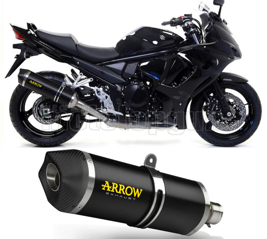 SCARICO OMOLOGATO CATALIZZATO ARROW RACE-TECH IN ALLUMINIO NERO CON FONDELLO IN CARBY COMPATIBILE CON SUZUKI GSX 1250 FA 10/16