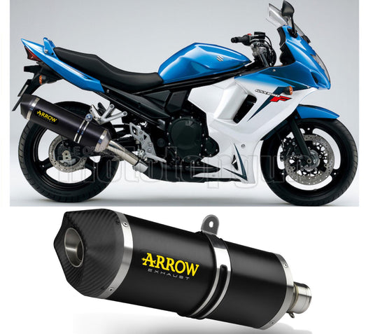 SCARICO OMOLOGATO CATALIZZATO ARROW RACE-TECH IN ALLUMINIO NERO CON FONDELLO IN CARBY COMPATIBILE CON SUZUKI GSX 650 F 07/15