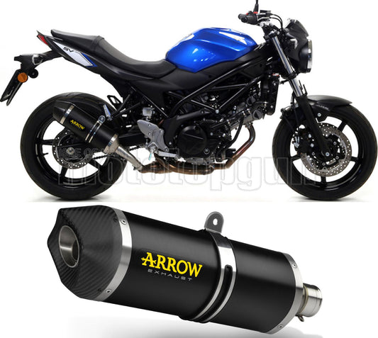 SCARICO OMOLOGATO CATALIZZATO ARROW RACE-TECH IN ALLUMINIO NERO CON FONDELLO IN CARBY COMPATIBILE CON SUZUKI SV 650 16/23